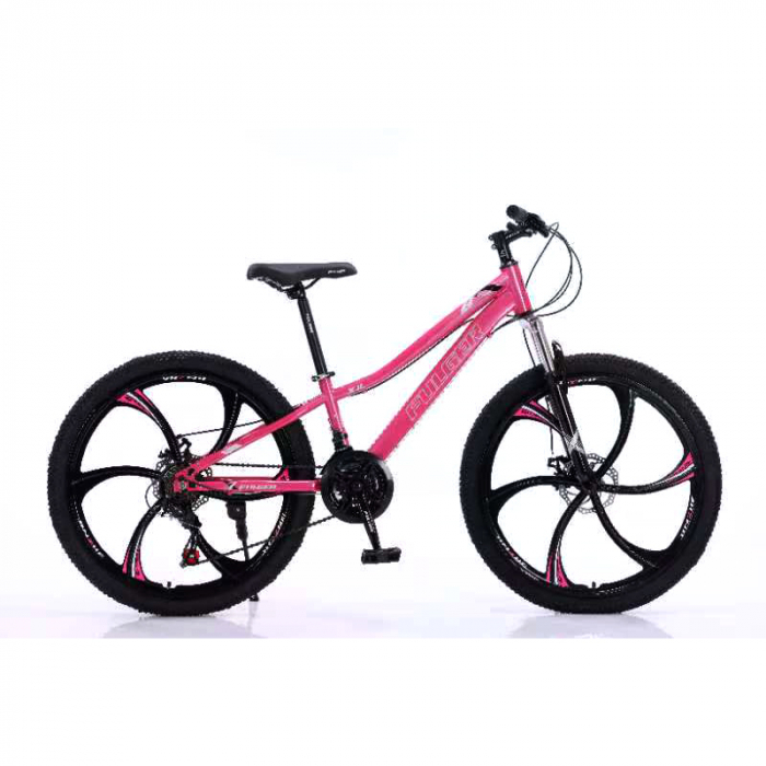 Bicicletă Caraiman, roți 26 inch, cadru oțel, frâne pe disc, roz [2]