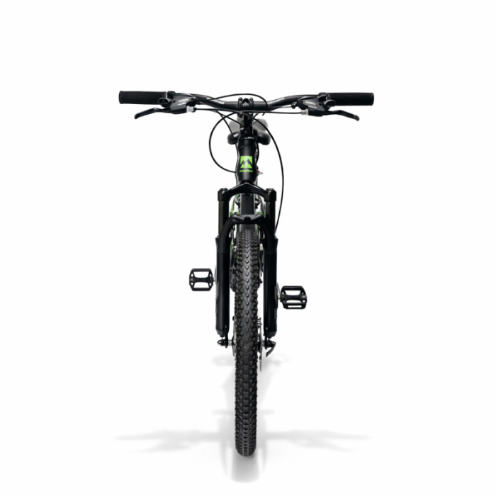 Bicicletă Caraiman, roți 24 sau 26 inch, cu dublă suspensie, frâne pe disc, negru cu verde [7]