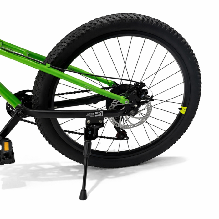 Bicicletă Caraiman, roți 24 sau 26 inch, cu dublă suspensie, frâne pe disc, negru cu verde [5]