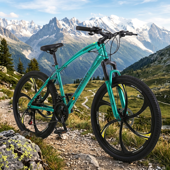 Bicicletă Caraiman, roți 26 inch, cadru oțel, frâne pe disc, turcoaz, BC123 [9]