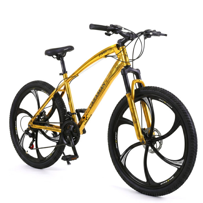 Bicicletă Caraiman, roți 26 inch, cadru oțel, frâne pe disc, aurie, BC124 [2]