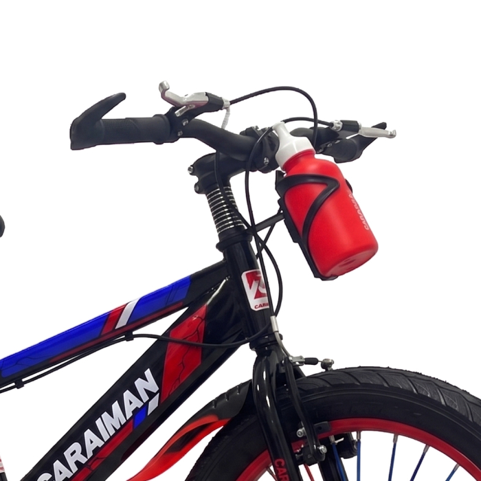 Bicicletă copii Caraiman 12 / 14 / 16 inch, cu roți ajutătoare, bidon apă, roșie [5]