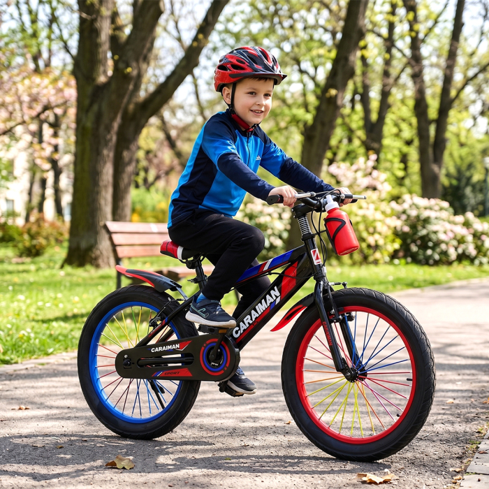 Bicicletă copii Caraiman, roți 18 / 20 inch, cu bidon apă, roșie [3]