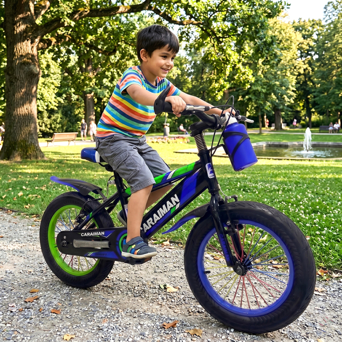 Bicicletă copii Caraiman, roți 18 / 20 inch, cu bidon apă, albastră [3]
