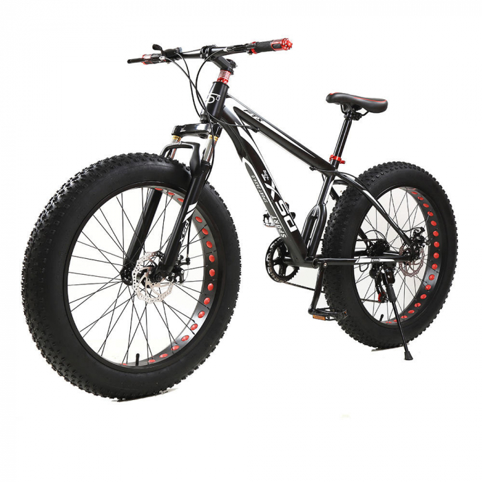 Bicicletă FatBike New Speed, roți 26 inch, 21 viteze, cadru oțel, frâne pe disc, NS77 [3]