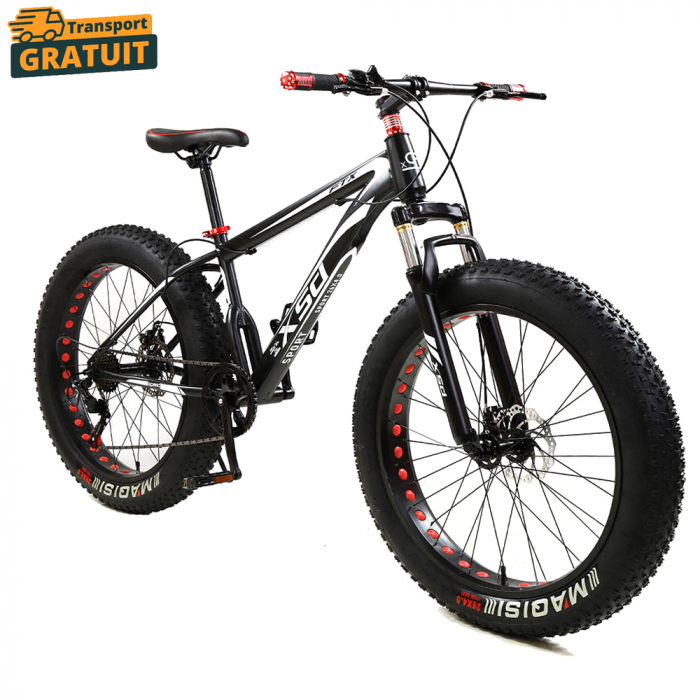Bicicletă FatBike New Speed, roți 26 inch, 21 viteze, cadru oțel, frâne pe disc, NS77 [1]