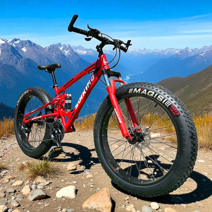 Bicicletă FatBike New Speed, roți 26 inch, 21 viteze, cadru oțel, frâne pe disc, NS79 [9]