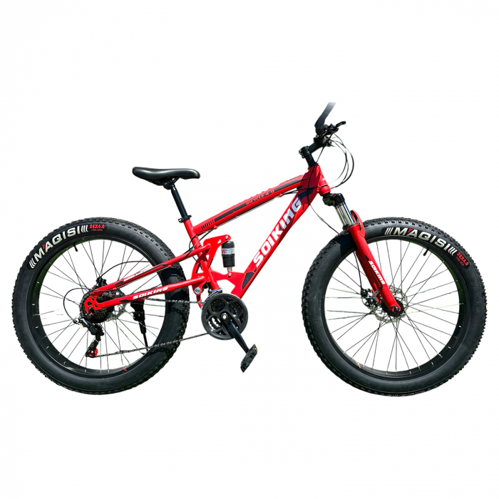Bicicletă FatBike New Speed, roți 26 inch, 21 viteze, cadru oțel, frâne pe disc, NS79 [2]