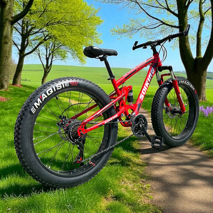 Bicicletă FatBike New Speed, roți 26 inch, 21 viteze, cadru oțel, frâne pe disc, NS79 [10]