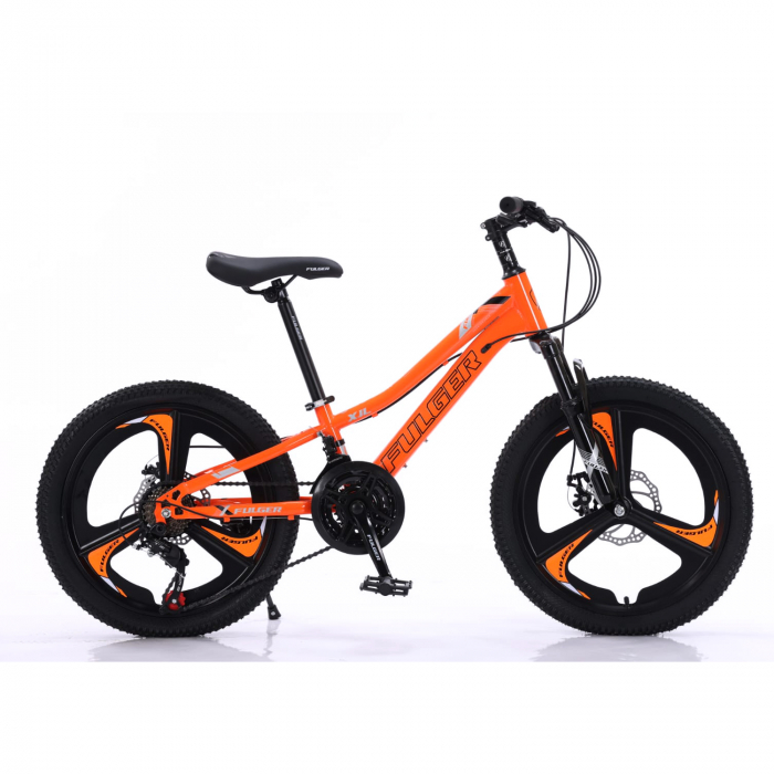 Bicicletă Fulger by Caraiman, roți 20 inch, cadru oțel, frâne pe disc, portocalie, BC03 [2]