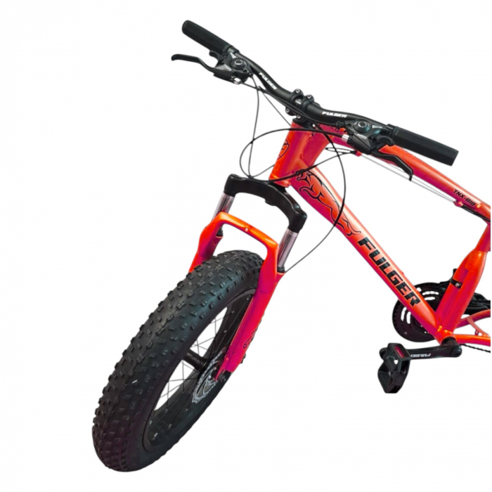Bicicletă FatBike Fulger by Caraiman, roți 20 inch, cauciucuri groase, frâne pe disc, roșie, BC50 [2]