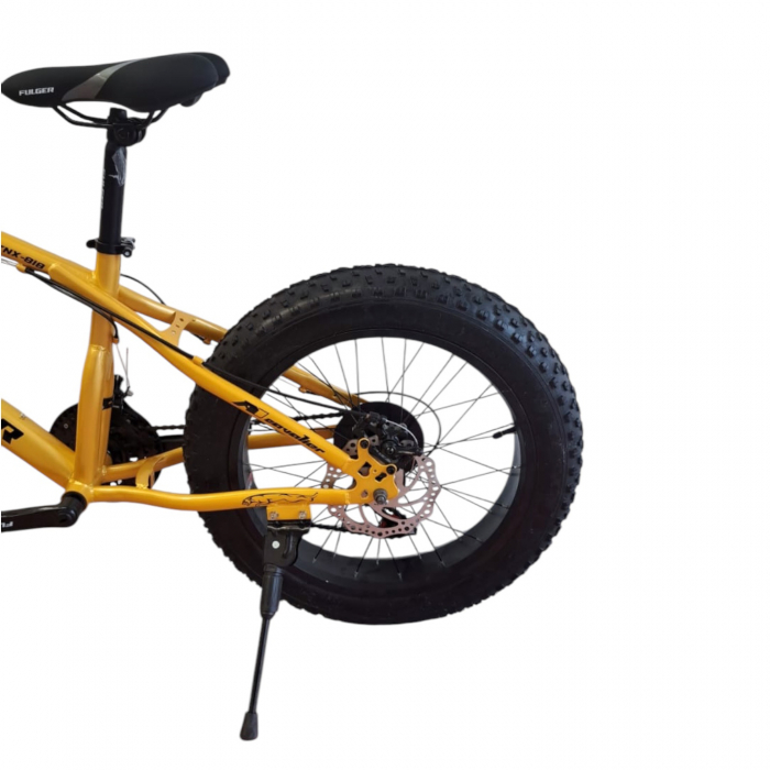 Bicicletă FatBike Fulger by Caraiman, roți 20 inch, cauciucuri groase, frâne pe disc, aurie, BC52 [4]