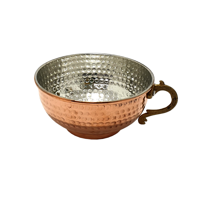 Bol din cupru cu toartă lucrat manual 500 ml CTR26 [3]