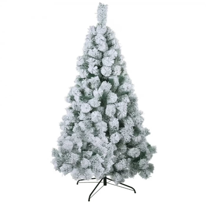 Brad artificial de Crăciun, nins cu aspect natural, cu suport, 150 cm, PFV150 [2]