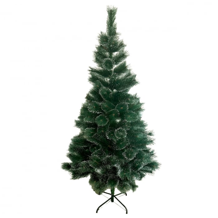 Brad artificial de Crăciun, pin cu vârfurile ninse, cu suport, 120 cm, 200T120 [2]