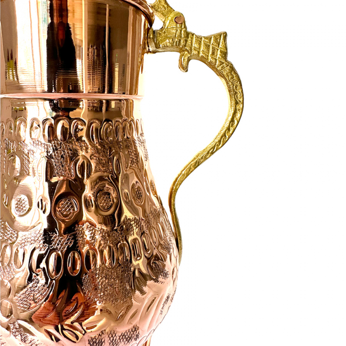 Carafă din cupru cu capac gravată 2000 ml CTR69 [5]