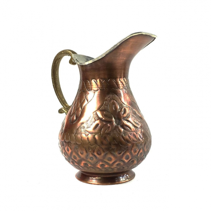Carafă gravată manual din cupru antichizat 1100 ml CTR05 [2]
