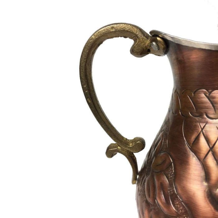Carafă gravată manual din cupru antichizat 1100 ml CTR05 [7]