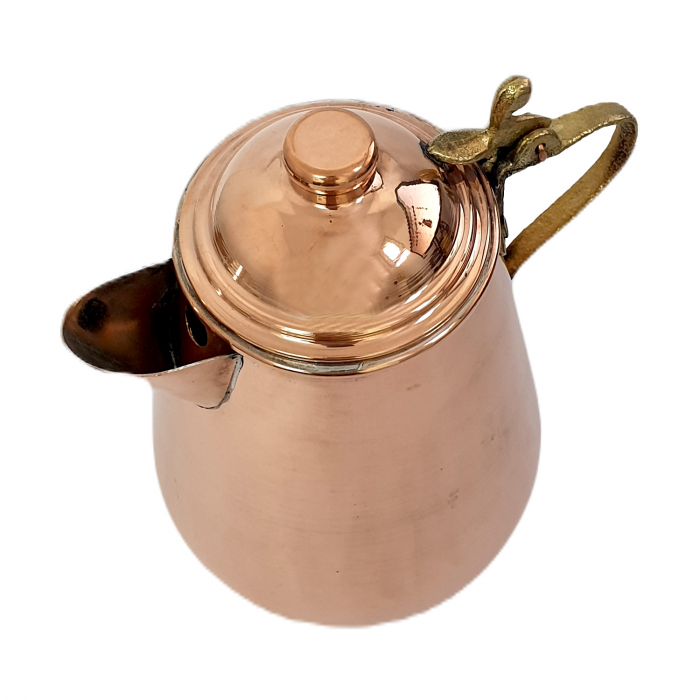 Carafă rotundă din cupru cu capac lucrata manual 1250 ml CTR30 [2]