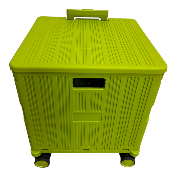Cărucior pliabil tip troler, 4 roți, 38x35x35 cm, verde lime, CTT05 [4]