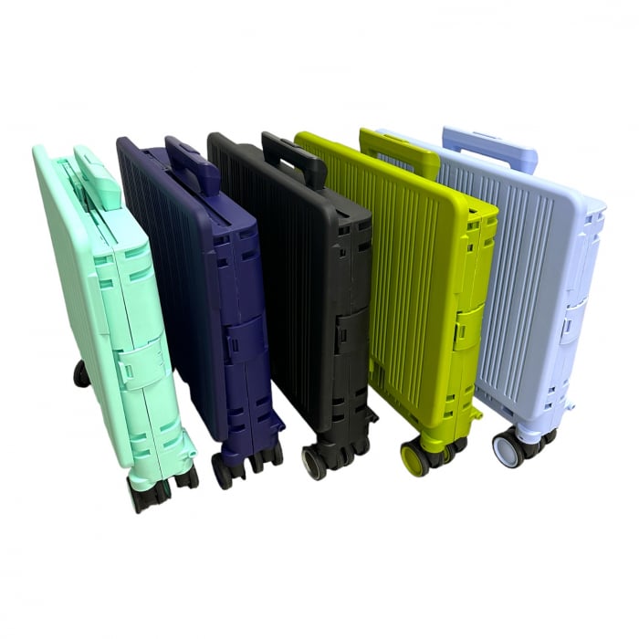Cărucior pliabil tip troler, 4 roți, 38x35x35 cm, 5 culori, cu capac și mâner telescopic [8]