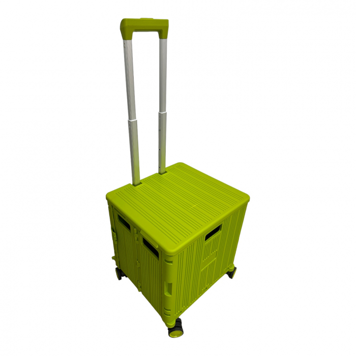 Cărucior pliabil tip troler, 4 roți, 38x35x35 cm, verde lime, CTT05 [2]