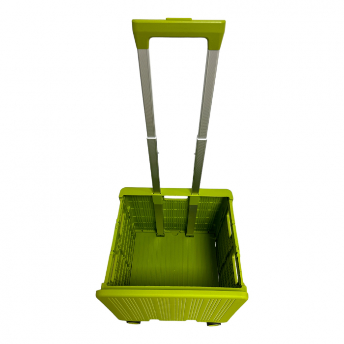 Cărucior pliabil tip troler, 4 roți, 38x35x35 cm, verde lime, CTT05 [3]