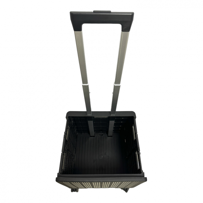 Cărucior pliabil tip troler, 4 roți, 38x35x35 cm, 5 culori, cu capac și mâner telescopic [5]