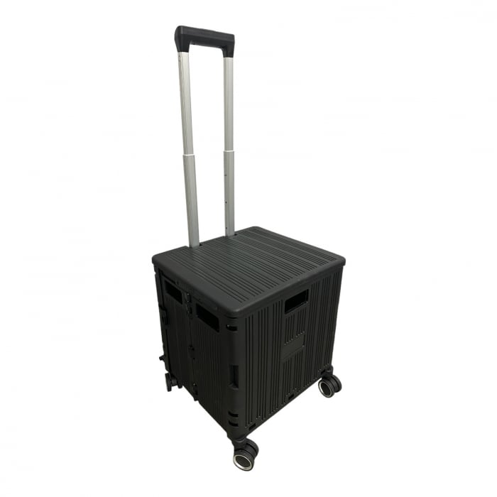 Cărucior pliabil tip troler, 4 roți, 38x35x35 cm, 5 culori, cu capac și mâner telescopic [4]