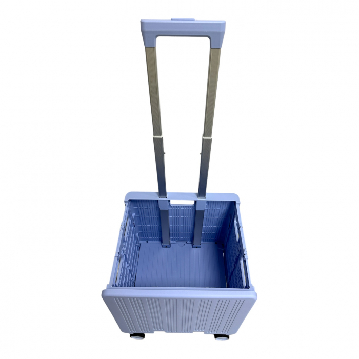 Cărucior pliabil tip troler, 4 roți, 38x35x35 cm, albastru CTT03 [2]