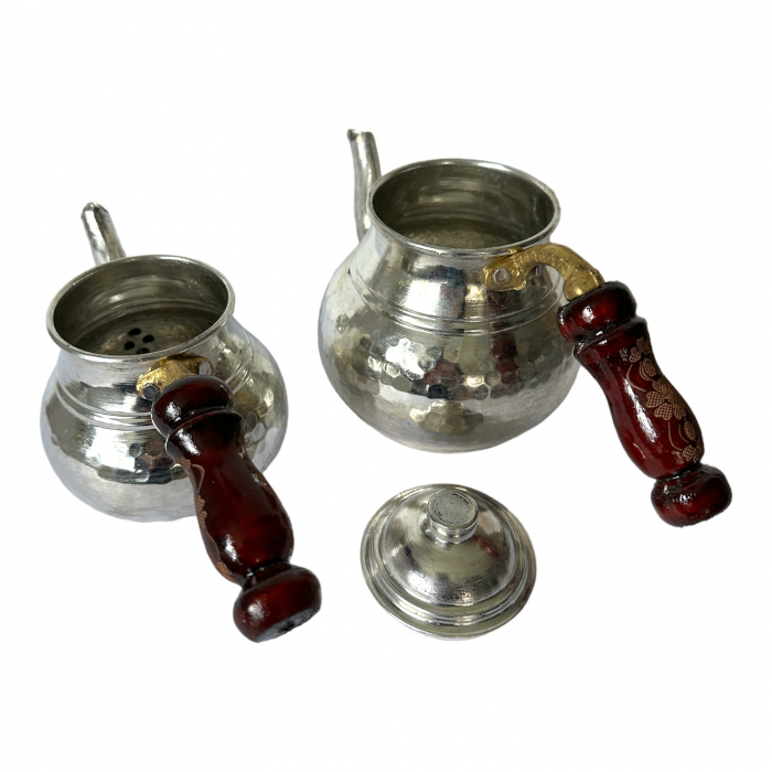 Ceainic turcesc dublu din cupru alb 550 ml + 850 ml CTR54 [5]