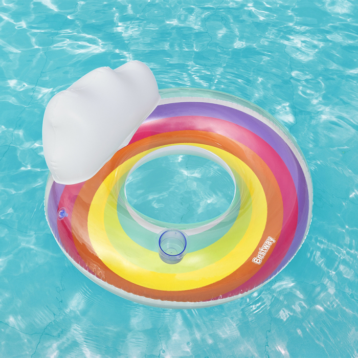 Colac înot gonflabil Bestway Rainbow cu tetieră diametru 107 cm [4]
