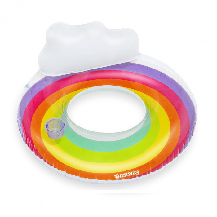 Colac înot gonflabil Bestway Rainbow cu tetieră diametru 107 cm [2]