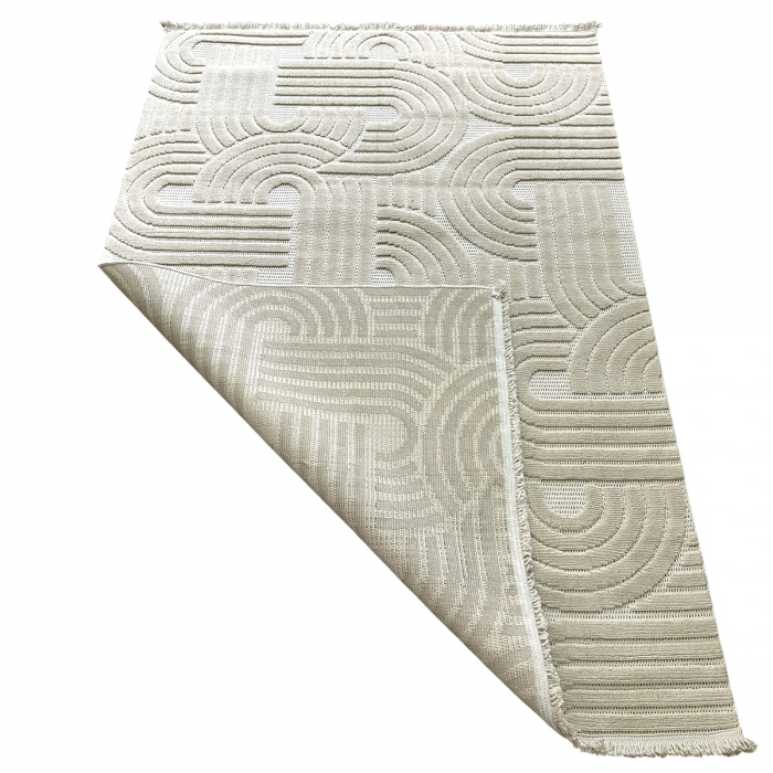 Covor 3D în relief acolade 678B diverse mărimi Crem [7]