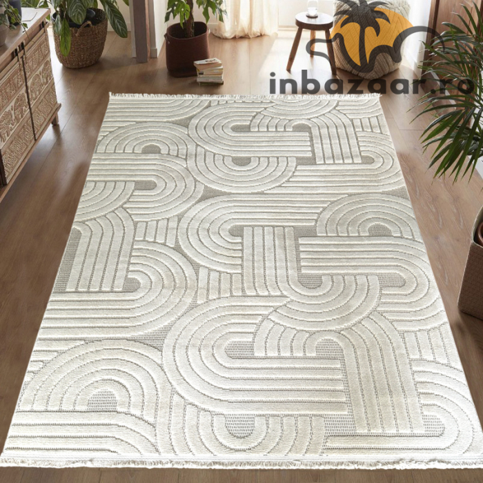 Covor 3D în relief acolade 678B diverse mărimi Crem [2]