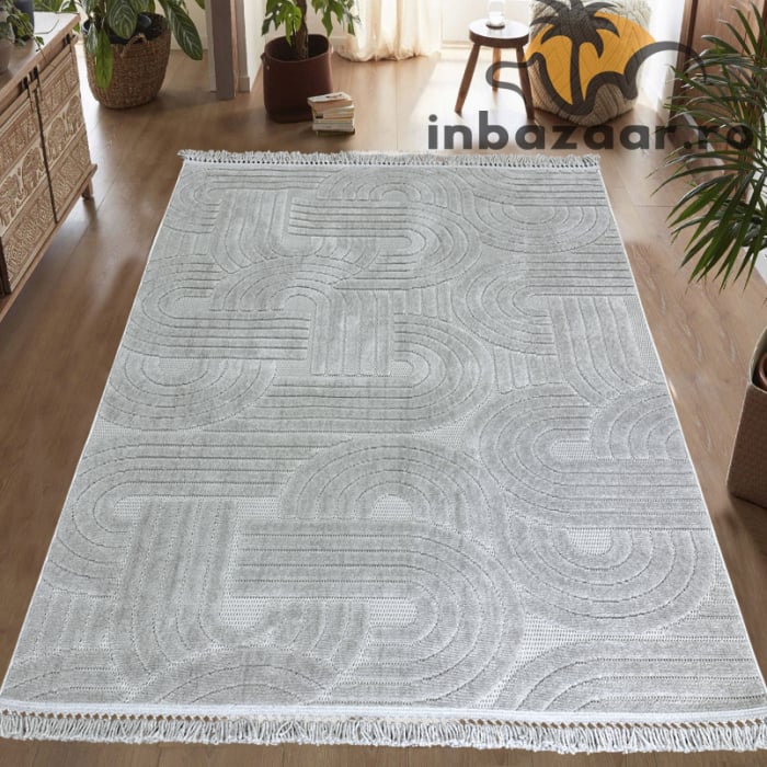 Covor 3D în relief acolade 678G diverse mărimi Gri [2]