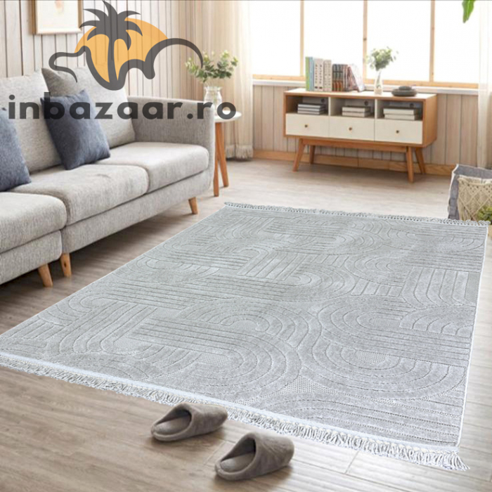 Covor 3D în relief acolade 678G diverse mărimi Gri [3]