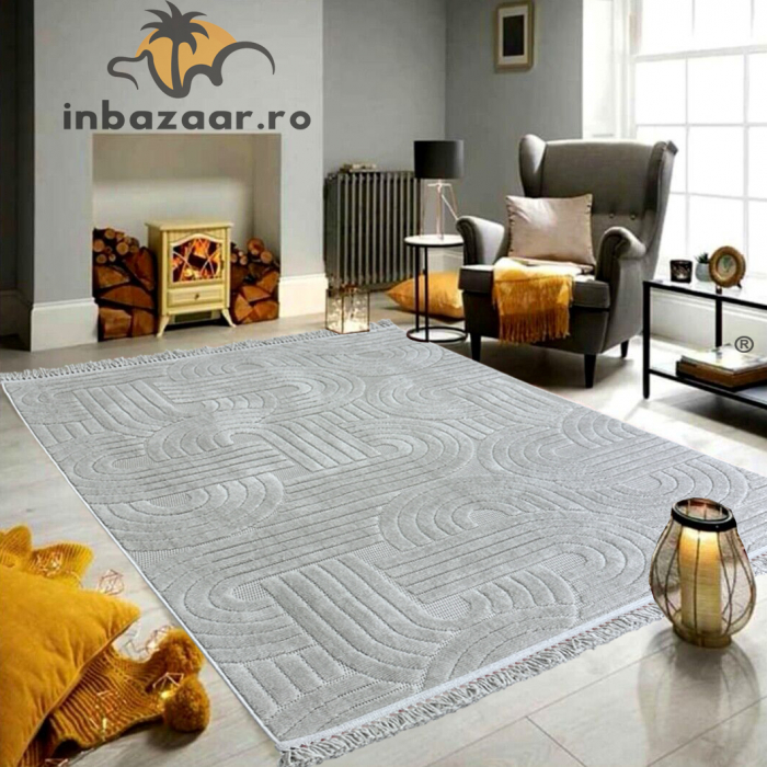Covor 3D în relief acolade 678G diverse mărimi Gri [1]