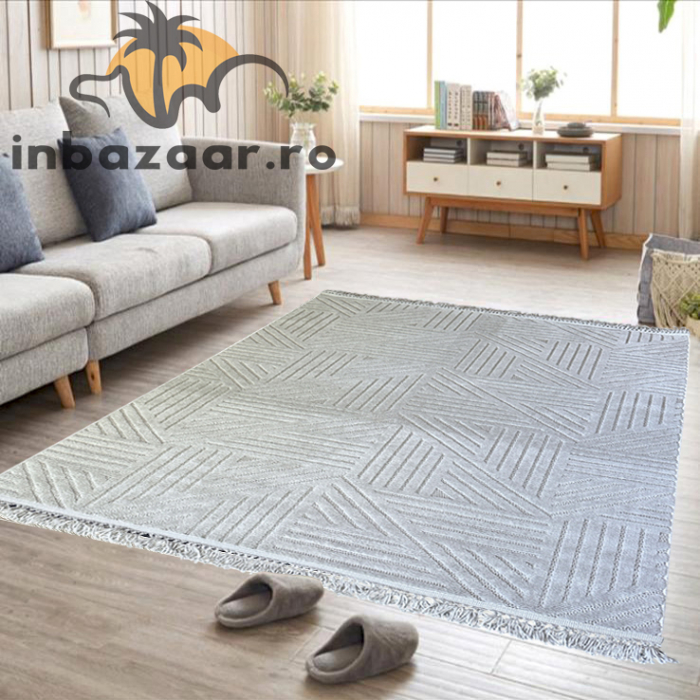 Covor 3D în relief geometric 692G diverse mărimi Gri [3]