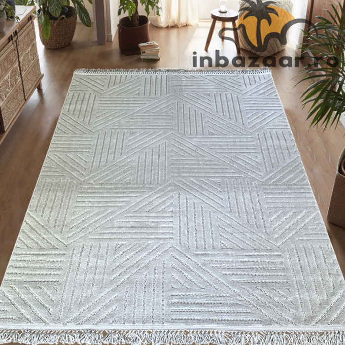 Covor 3D în relief geometric 692G diverse mărimi Gri [2]