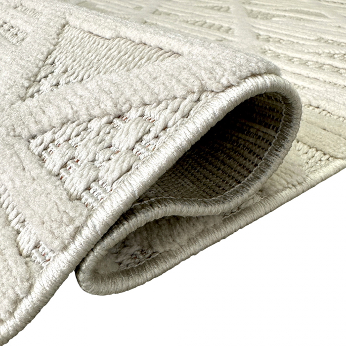 Covor 3D în relief zigzag 036B diverse mărimi Crem [7]