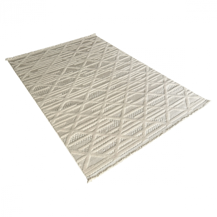 Covor 3D în relief zigzag 036B diverse mărimi Crem [10]