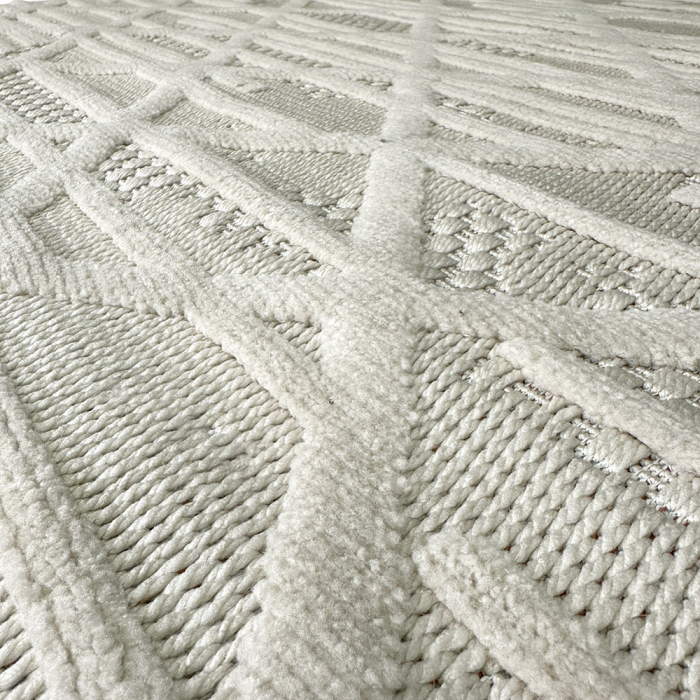 Covor 3D în relief zigzag 036B diverse mărimi Crem [5]