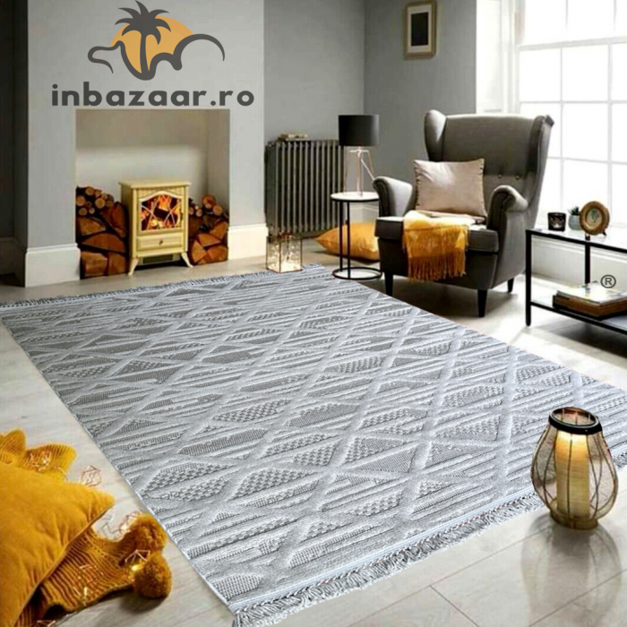 Covor 3D în relief zigzag 036G diverse mărimi Gri [1]