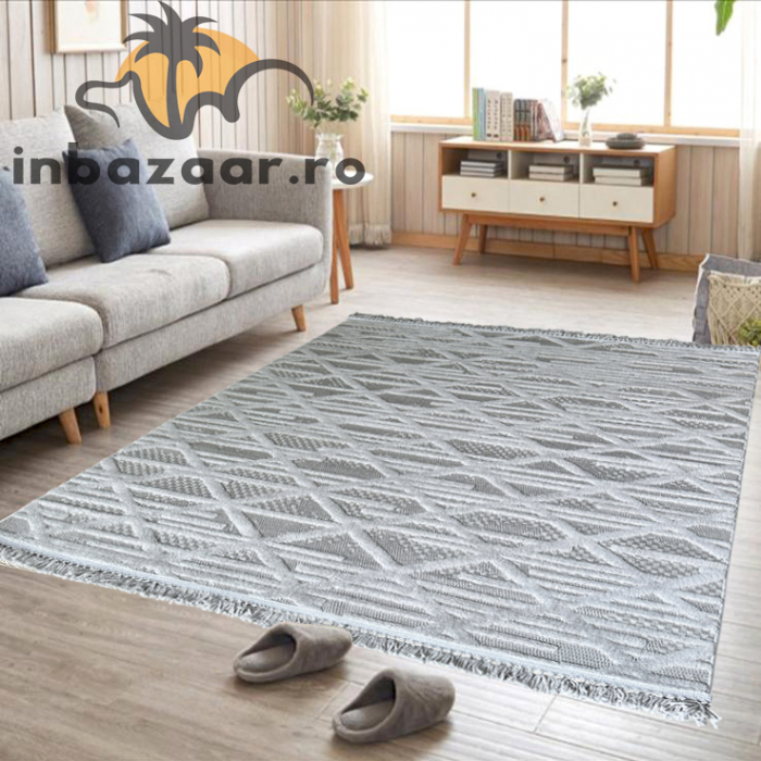 Covor 3D în relief zigzag 036G diverse mărimi Gri [3]
