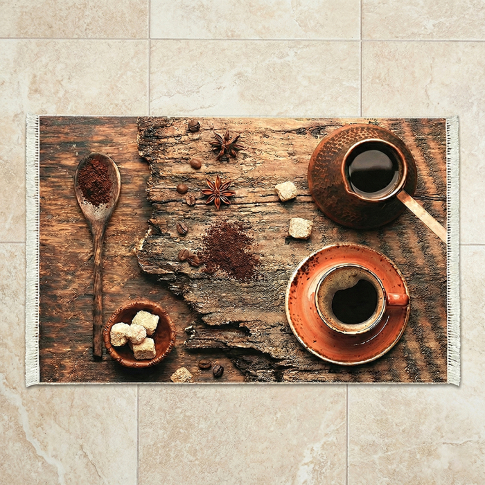 Covor bucătărie antiderapant, Coffee Time Rustic, mai multe dimensiuni [3]