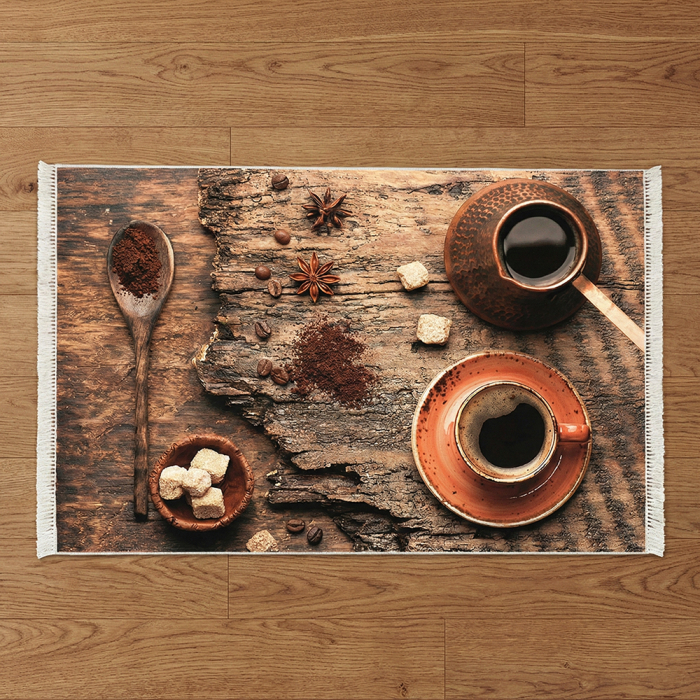 Covor bucătărie antiderapant, Coffee Time Rustic, mai multe dimensiuni [4]