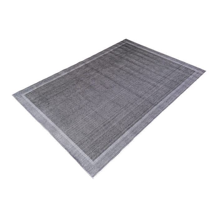 Covor cameră antiderapant, cu Aspect de Sisal, Țesătură plată, Gri Închis, diverse dimensiuni [4]