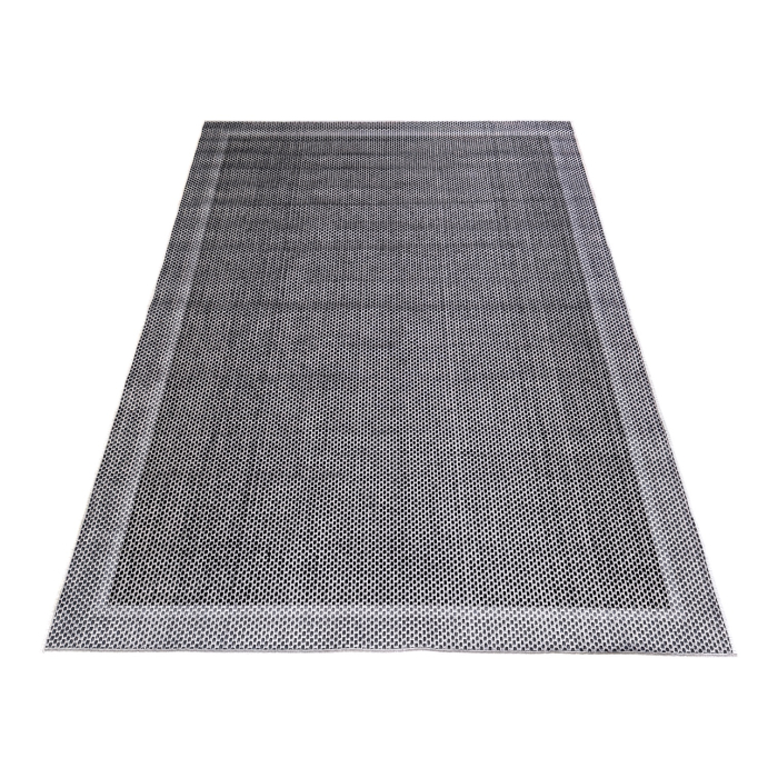Covor cameră antiderapant, cu Aspect de Sisal, Țesătură plată, Gri Închis, diverse dimensiuni [3]