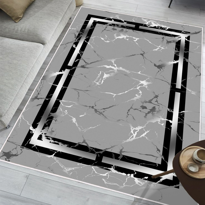 Covor cameră antiderapant, Marmură Gri, mai multe dimensiuni [2]